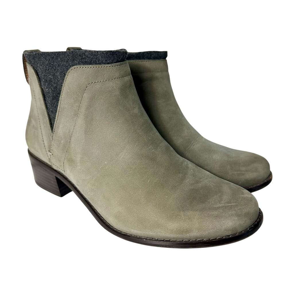 Vionic Boots Joslyn Ankle Booties Heel Suede Leather Gray 8